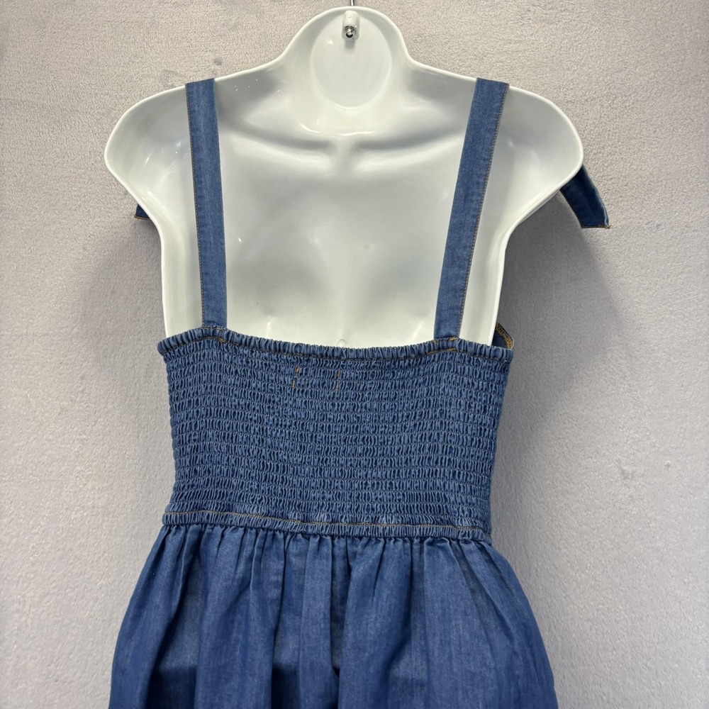 Band of the Free Smocked Babydoll Sundress Womens XS Chambray Bow‎ Sweetheart - Picture 15 of 15